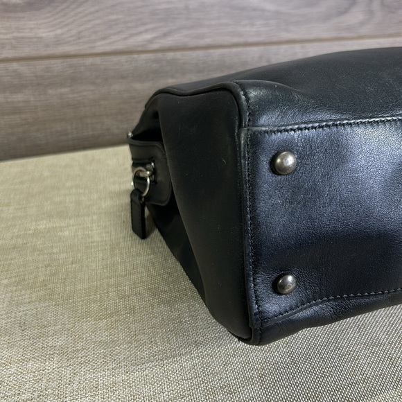 COACH BLACK LEATHER VINTAGE WHITNEY SATCHEL No. 9182 - Picture 7 of 13